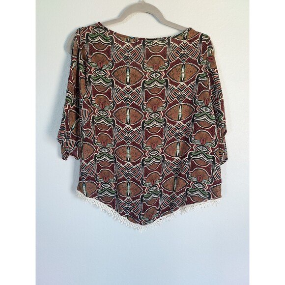 Anthropologie She & Sky Womens Medium 3/4 Slit Sleeve NEW Silk Polyester - Picture 2 of 4